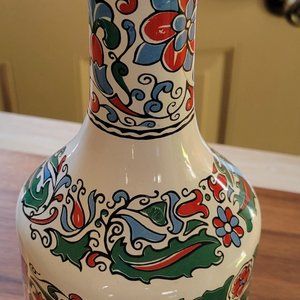 vintage floral metaxa vase made in greece